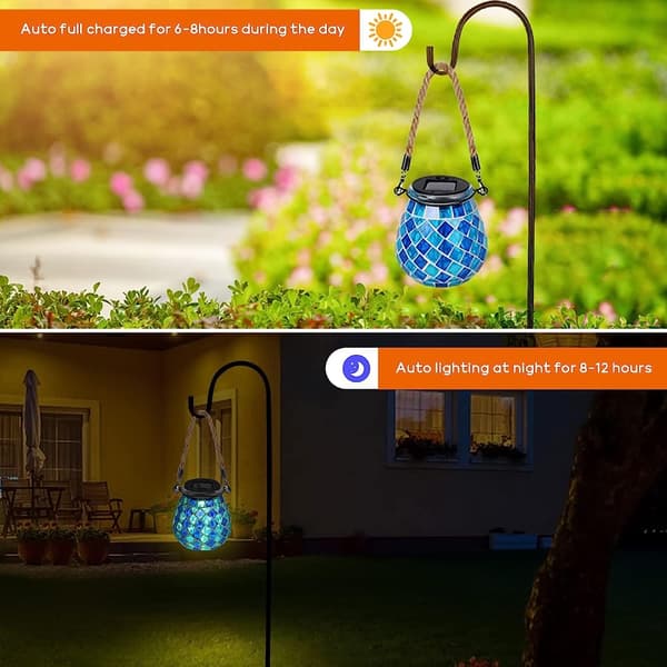 Mosaic Solar Lights Mason Jar Lampe B B B