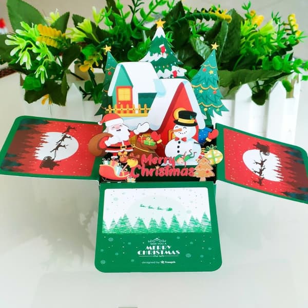 3D pop-up buket papirblomster A A A