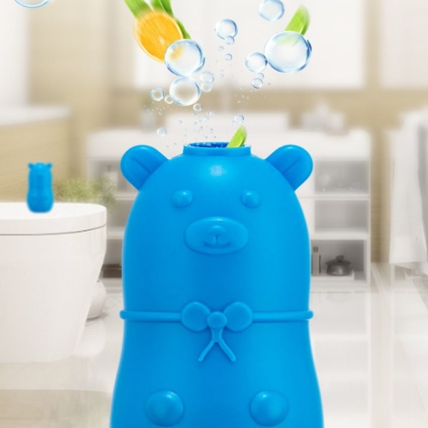 Toalettrens blå boble søt bjørn