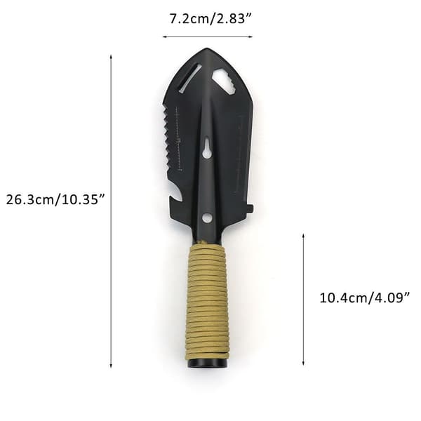 Utomhus multifunktionell Sapper Shovel Rostfritt stål silver orange