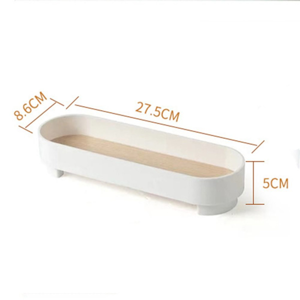 1 stk Natbordsbakke Opbevaringsbakke Badeværelsesorganiseringsbakke White 1 Pcs-1 Pcs