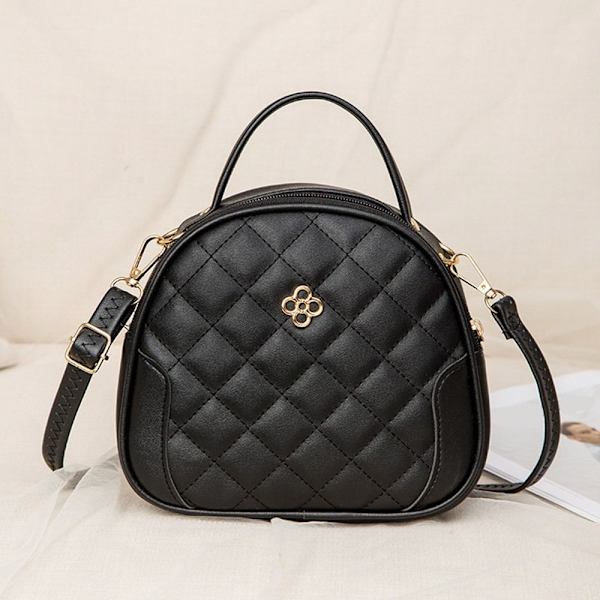 Dame veske rutete crossbody veske SVART black
