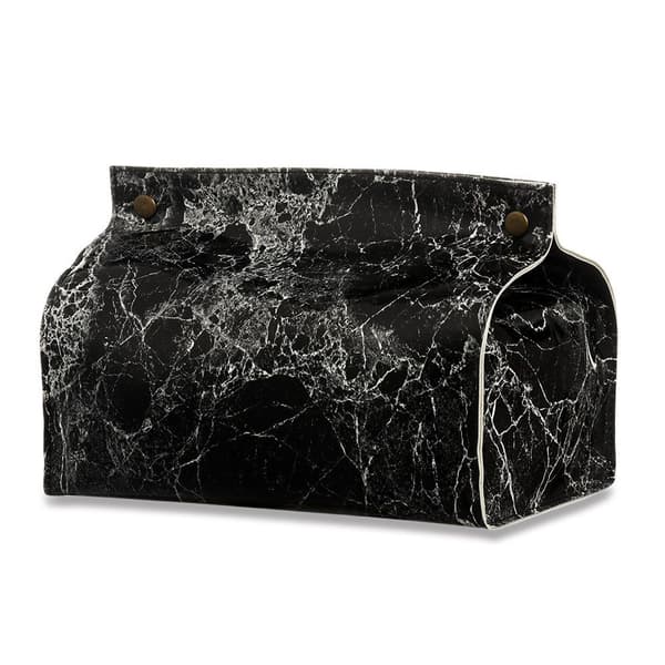 Marble Pattern Tissue Box Vävnadshållare SVART black