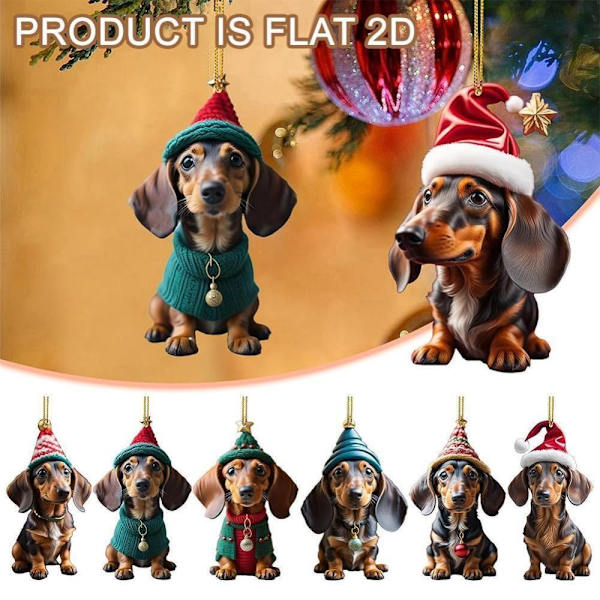 Häxhatt Hundhänge Hund Julgransprydnad C C C