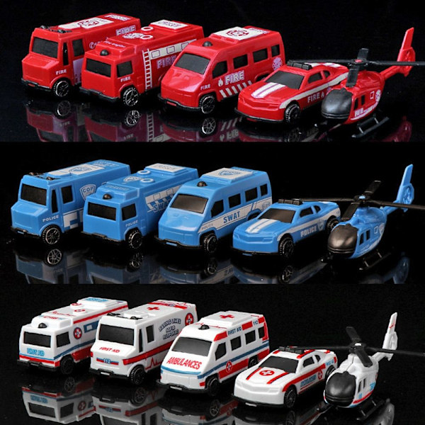 5kpl/ set Mini Inertiaautoleluauto Malli 5kpl/ SET FIRE ENGINE 5pcs/set fire engine