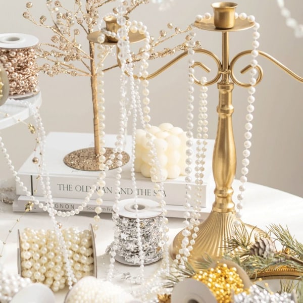 Artificial Pearls Beads Chain Bead String Garland GULL gold beads-10m-beads-10m