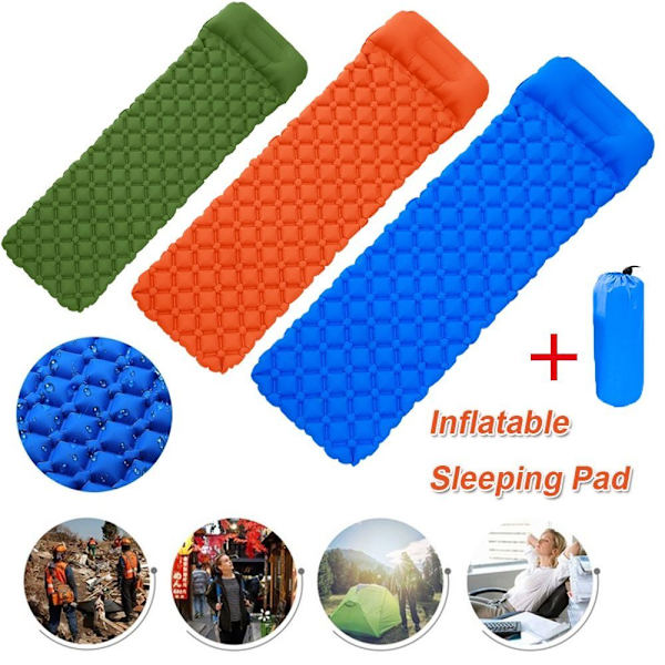 Puhallettava patjatyyny makuupussimatto ARMY GREEN ILMAN Army Green Without Pillow-Without Pillow