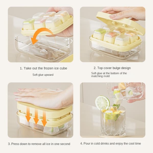 Ice Cube Square Tray Mold Iso Ice Tray Mold VIHREÄ Green