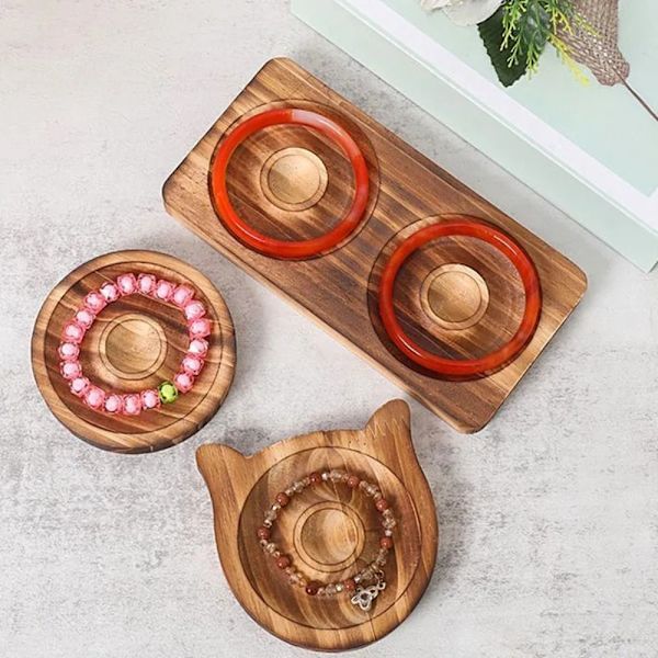 Handstring Armband Display Stand Wood Beads Armbandshållare 3 3 3