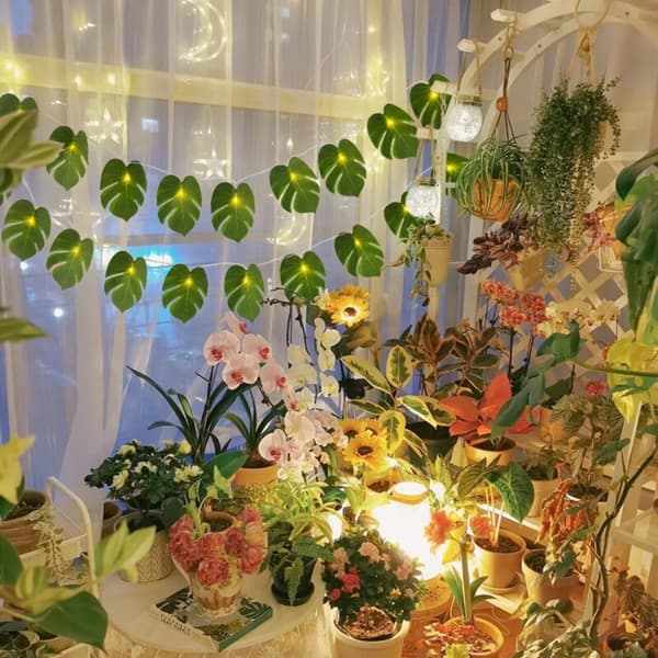 LED Turtle Leaves Light String Green Leaf Vine Garland Lamppu