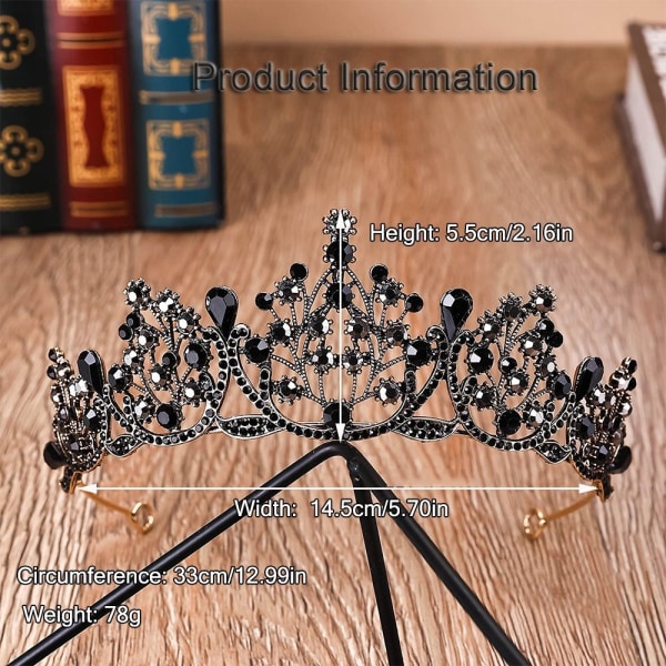 Crystal Crowns Crystal Tiaras MUSTA Black