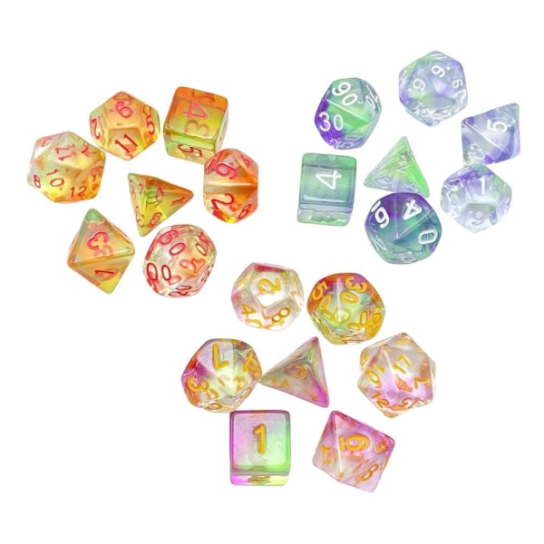 7 kpl / set DND Dice Polyhedral Dice STYLE 3 STYLE 3 Style 3