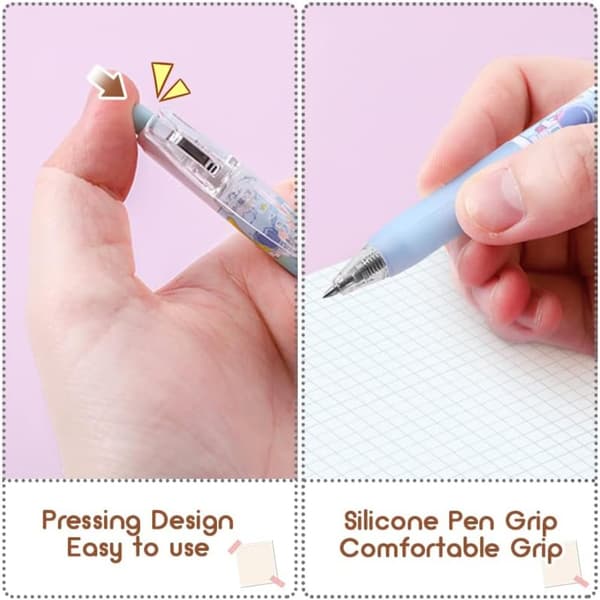 6 Stk Gel Pen Sort Refill Pen Kuglepen