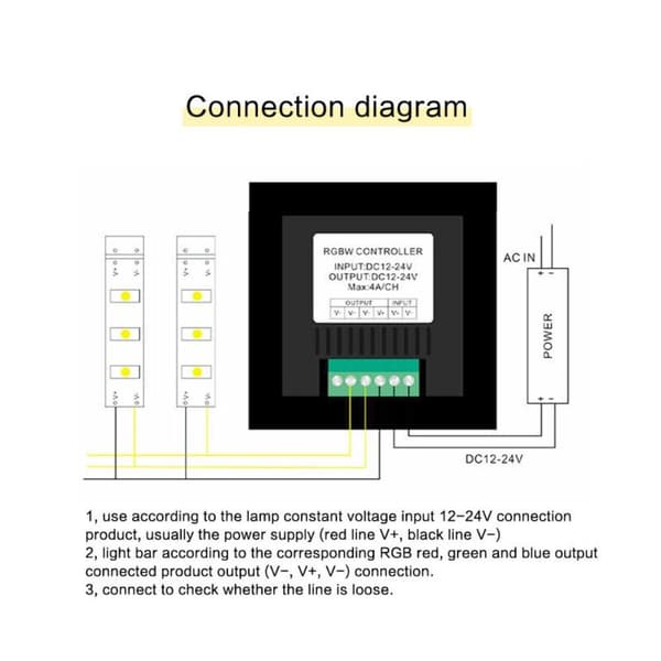 LED Lysbjælke Touch Panel Controller LED Controller Lysdæmper White Panel Single-Panel Single