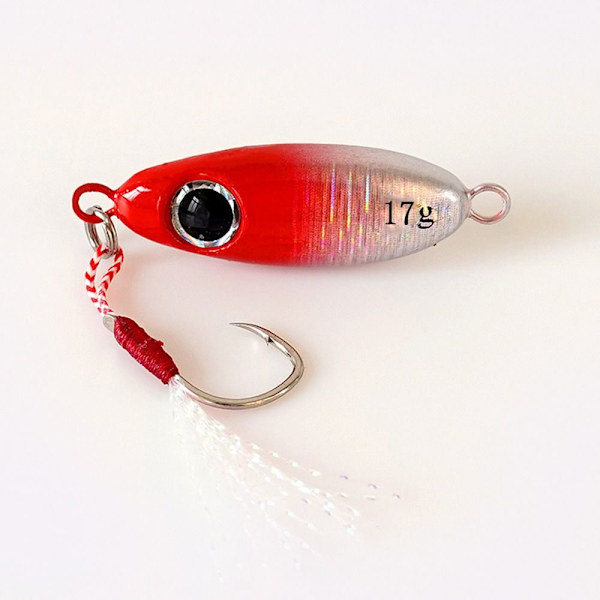 3st Micro Metal Jig Fiskedrag Konstgjorda falska fiskdrag Red 17g