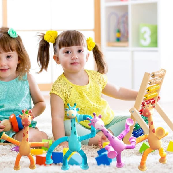 Giraffe Pop Tubes Dyr Sucker Leker BLÅ Blue