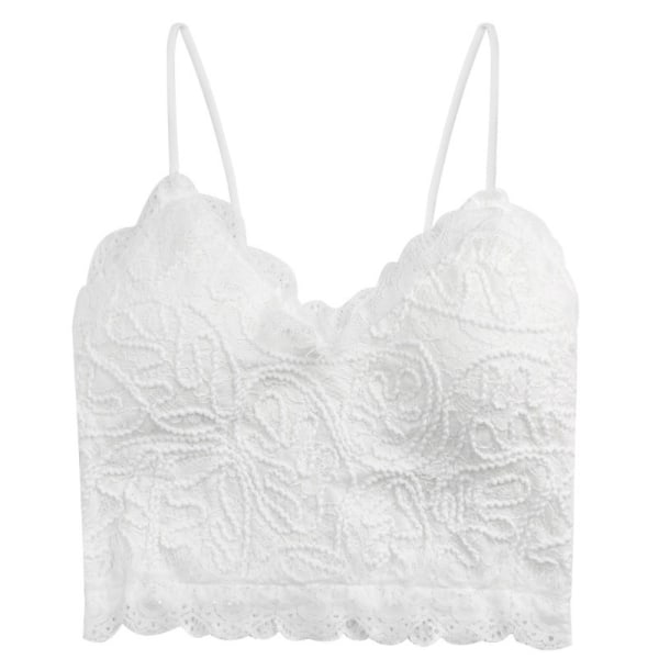 Crop Topit Lace Tank Top VALKOINEN white