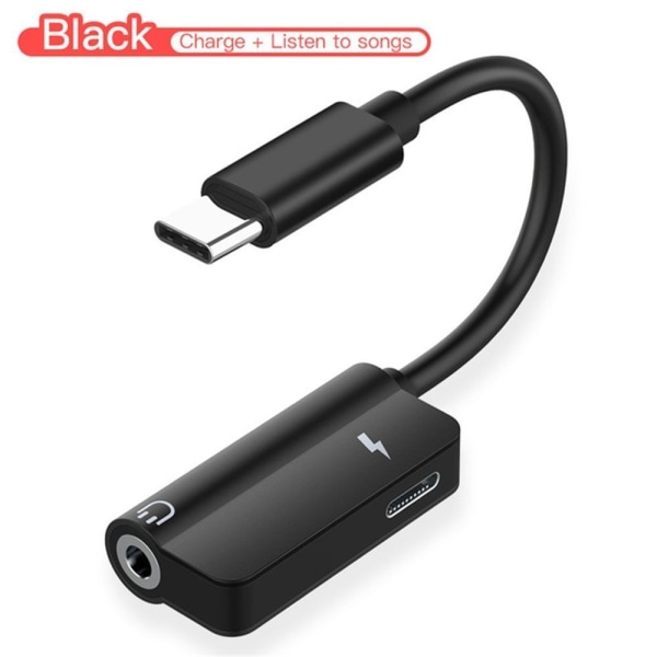 3 stk lydladeadapter USB Type-C til 3,5 mm jack SVART 3 STK black 3pcs-3pcs