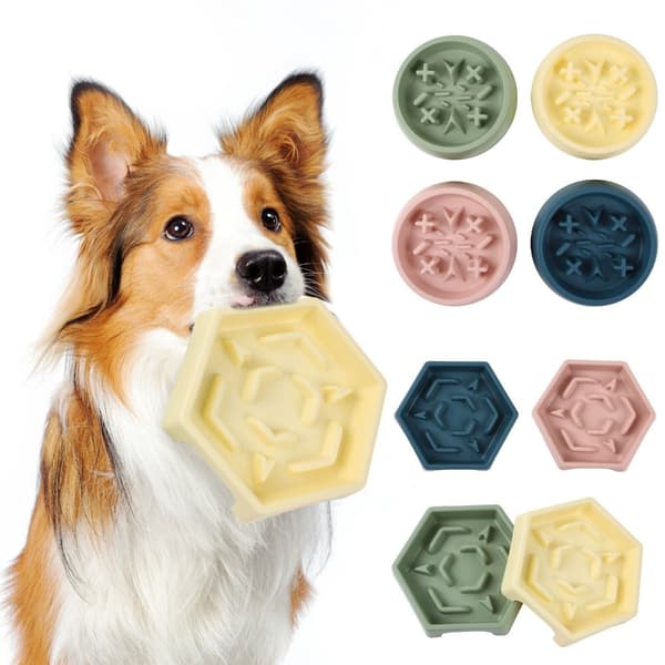 Slow Food Bowl Hundskål BLÅ HEXAGONAL HEXAGONAL Blue Hexagonal-Hexagonal