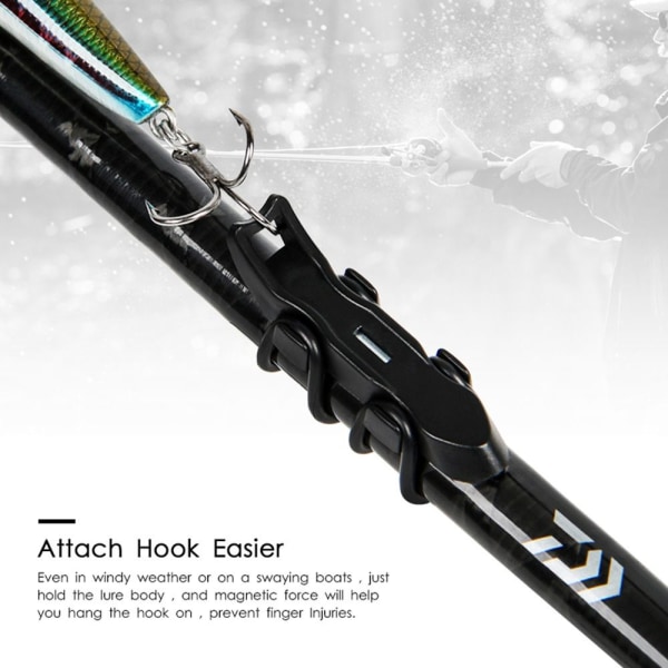 1 sæt magnetisk krog Secure Keeps Lures Holdere SORT SORT Black