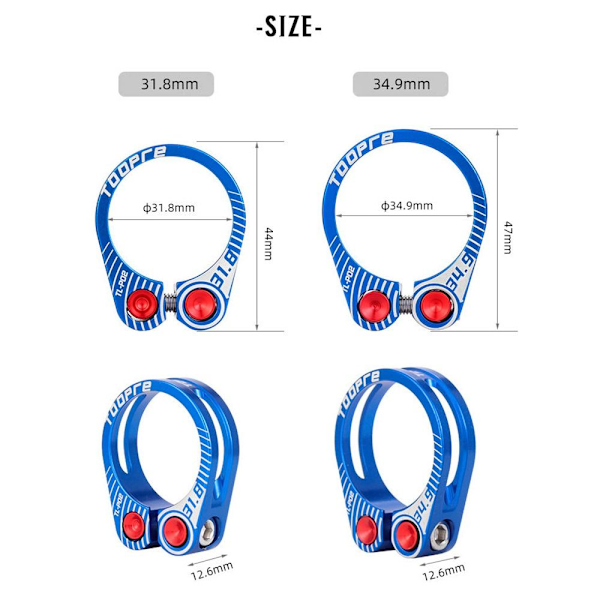 Polkupyörän satulatolppakiinnike Istuinputken pidike SININEN 34.9MM Blue 34.9mm