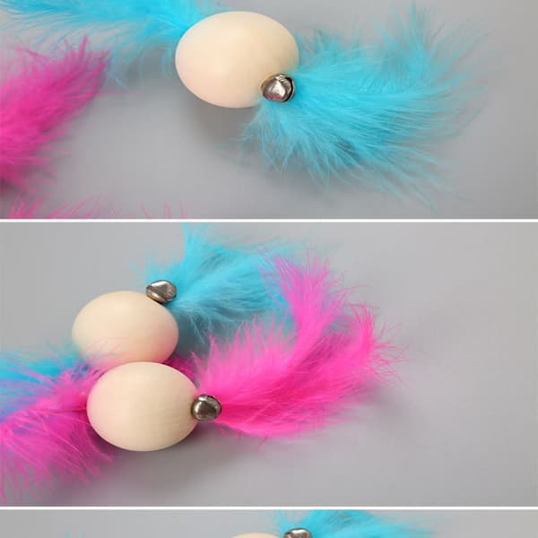 Cat Ball Toy Kitten Activity Interactive Stick Cat Bell Color Random