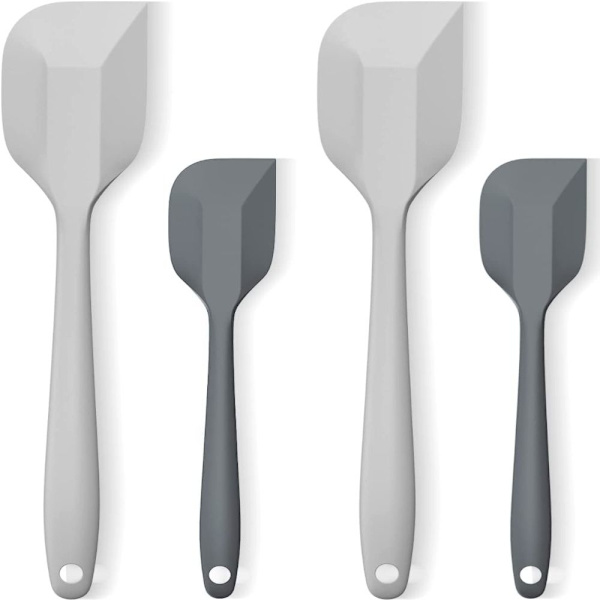 4 st Silikonspatel Set Flexibel skrapa GRÅ&SVART grey&black