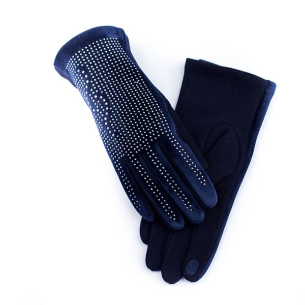 Rhinestone Gloves Warm Gloves MÖRKBLÅ MÖRKBLÅ dark blue