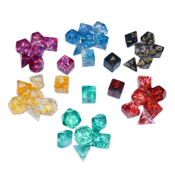 7 Stk/sæt DND Terning Polyhedral Terning LILLA LILLA purple