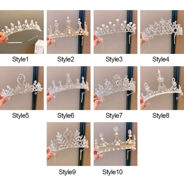 Princess Crown Tiaras Pannband STYLE 5 STYLE 5 Style 5