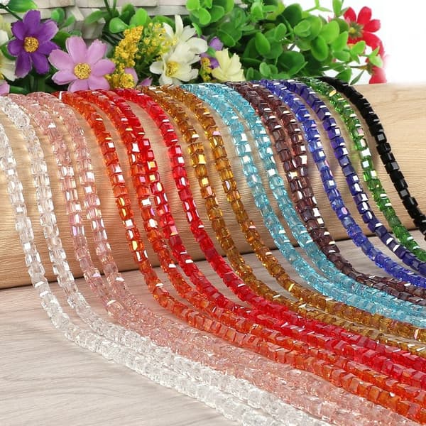 Square Cube Crystal Beads Syntetiska Crystal Beads
