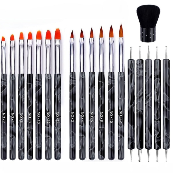 19st Nagelpenna Set Set SVART Black