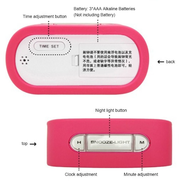 Alarm Snooze Clock Elektronisk ur BLÅT blue