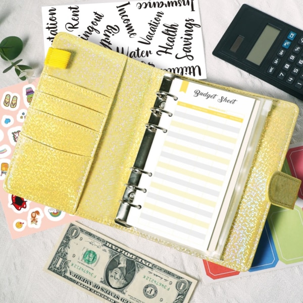 Savings Challenge Binder Säästökirja KELTAINEN yellow