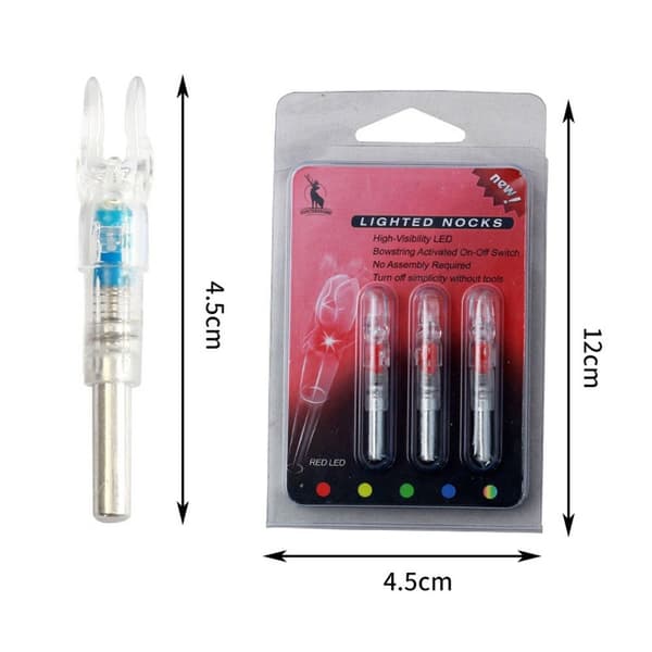 3kpl Lighted Nock LED Arrow Nocks RED RED red
