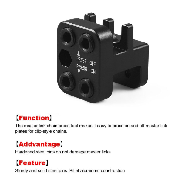 Master Link Press Tool Modifieringsverktyg SVART Black