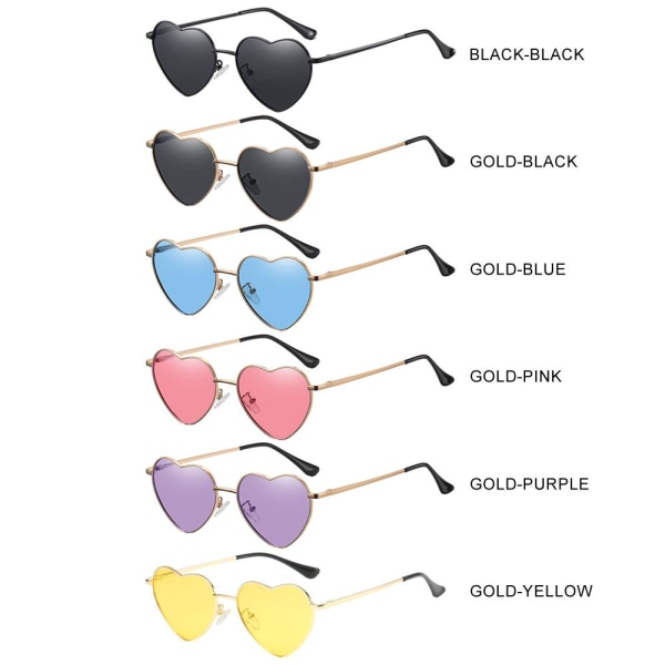 Hjertesolbriller for barn Polarisert GULL-SORT GULL-SORT Gold-Black