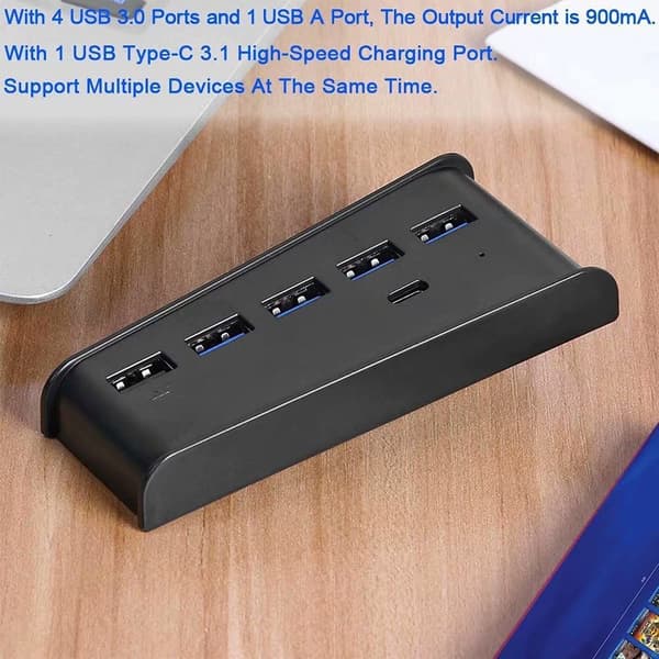USB Hub Laddare SVART Black