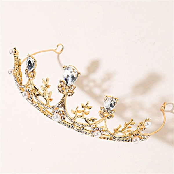 Rhinestone Queen Crown Barock Queen Crown GULD Gold