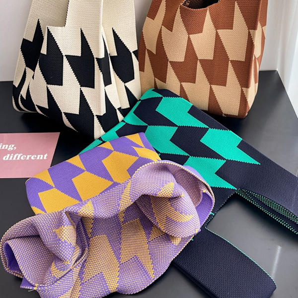 Knit Handbag Kangaskassi VILLA purple