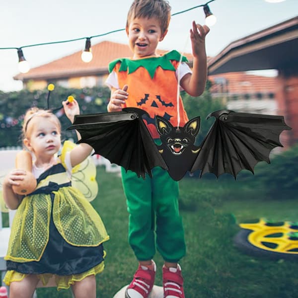 2 stk Halloween papir flagermus hængende græskar hat vedhæng E E E