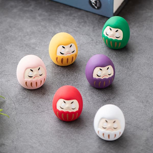 Daruma Doll Crafts Lucky Cat HVIT White