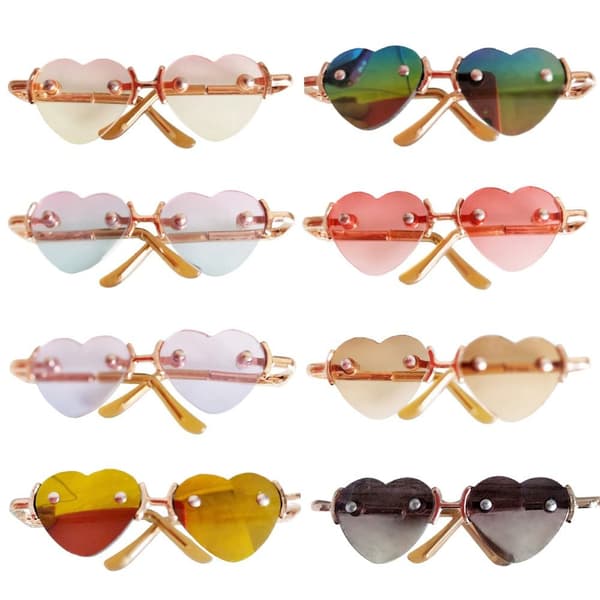 Cute Heart Frame Plush Doll Eyeglasses 2 2 2