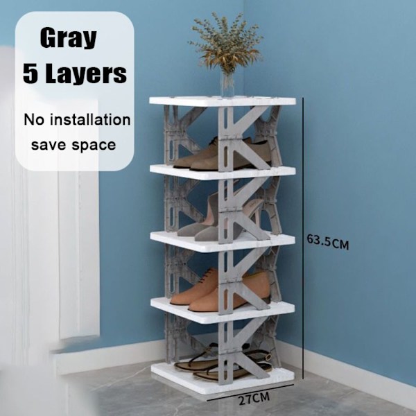 Vikbara skoställ Skoskåp GRÅ 5 LAG GRÅ 5 LAG Gray 5 layers