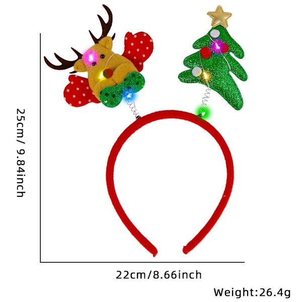 2kpl Jouluiset otsanauhat LED-otsakangat 5 5 5