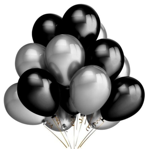 30 kpl Latex Ilmapallo puhallettava Decor Ballon BLACK SLIVER BLACK Black Sliver