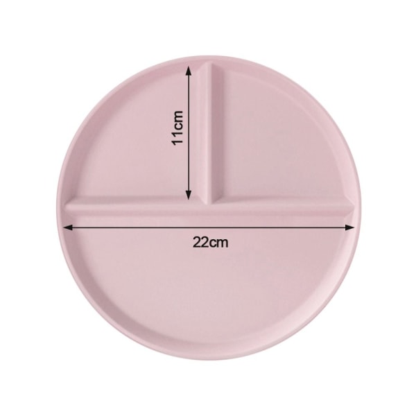 3-gitterrum tallerken runde plastik middagstallerkener Pink