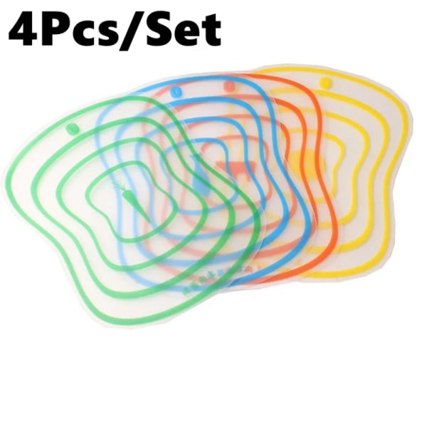 4 stk Transparent skjærebrett Multifunksjonelt skjærebrett S S