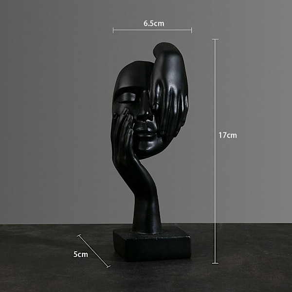 Abstrakt statue desktop ornamenter SORT A A Black A-A
