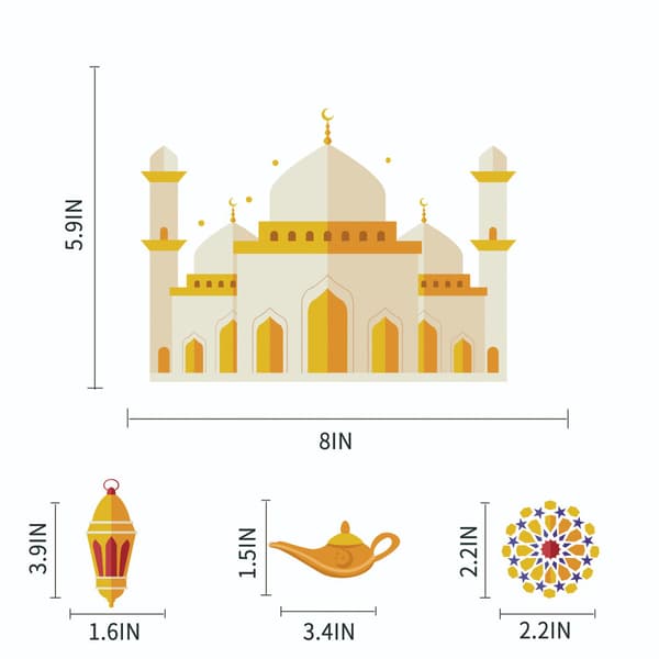 Ramadan Vindudekals Veggdekor Eid Mubarak